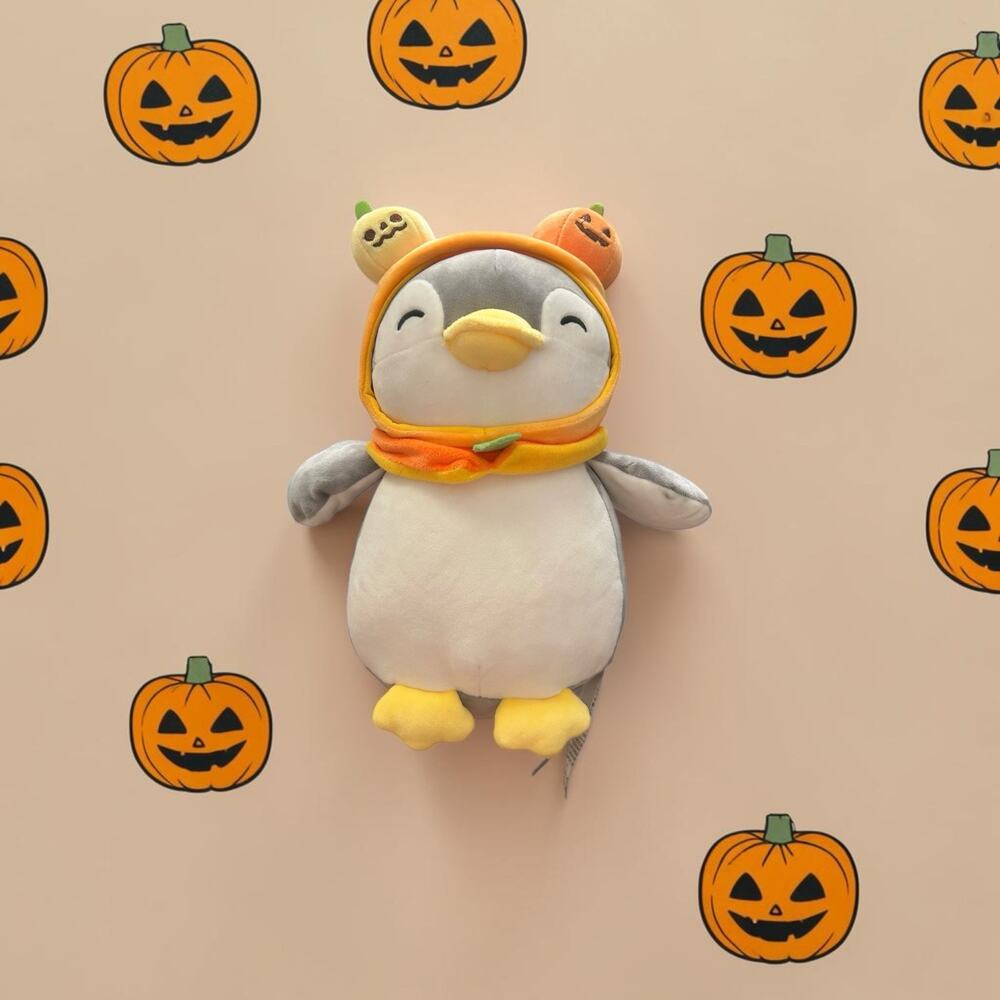 MINISO Halloween Penguin Pumpkin Plush Stuffed Animal β 11" Rare limited edition